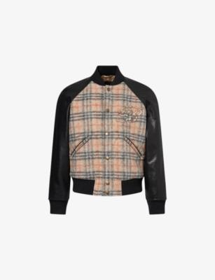 Rosewell Leather-Sleeves Wool-Blend Jacket by BURBERRY