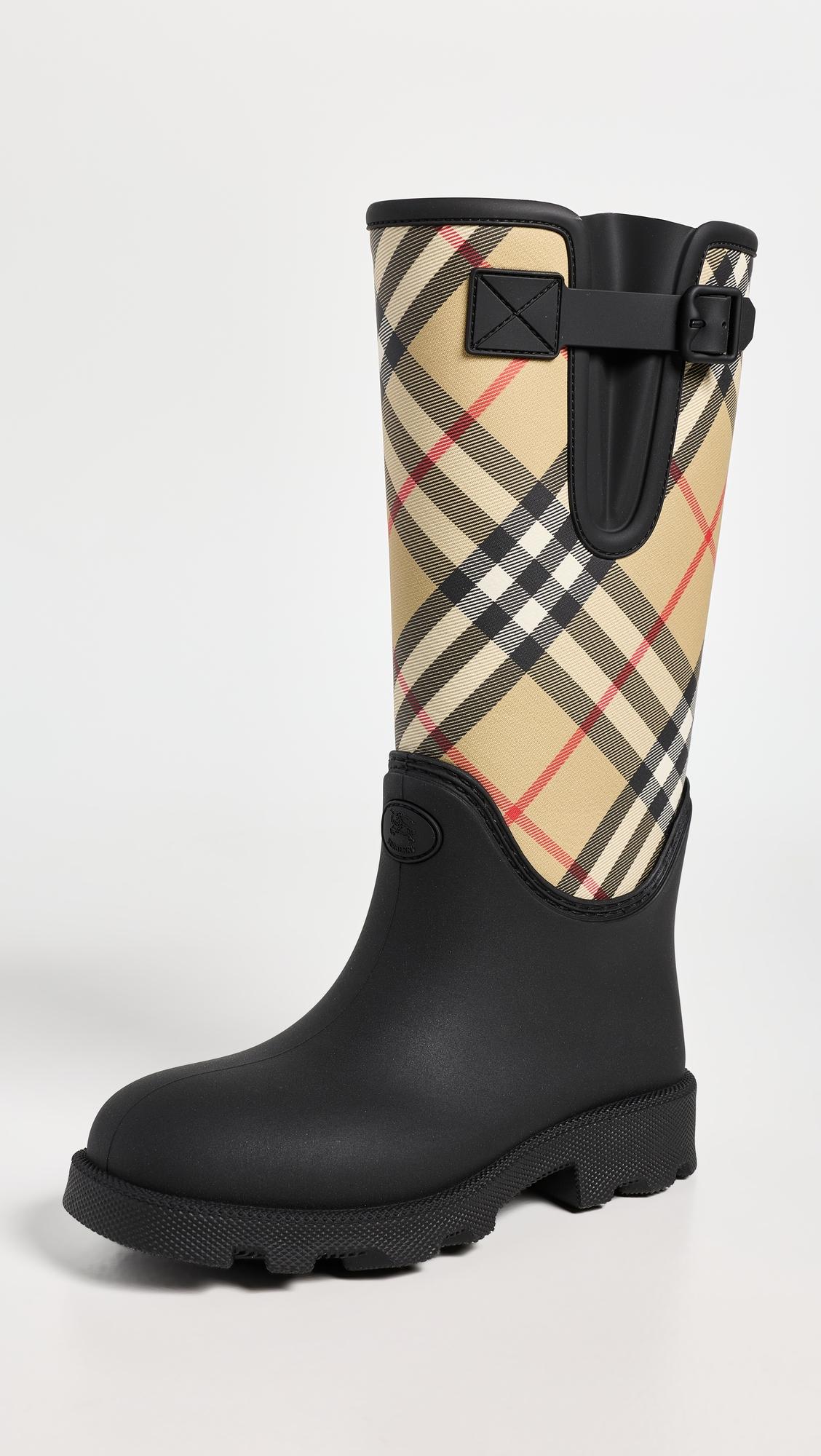 Rubber Marsh Stamp High Boots by BURBERRY