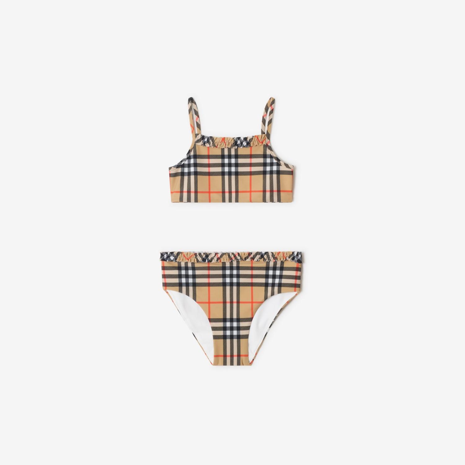 Ruffe Trim Check Bikini by BURBERRY