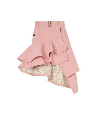 Ruffled Gabardine Trench Skirt by BURBERRY