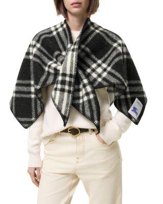 Rydal Check Wool Scarf Capelet by BURBERRY