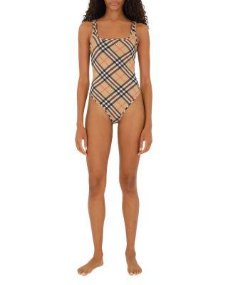 Sabina Check Swimsuit by BURBERRY