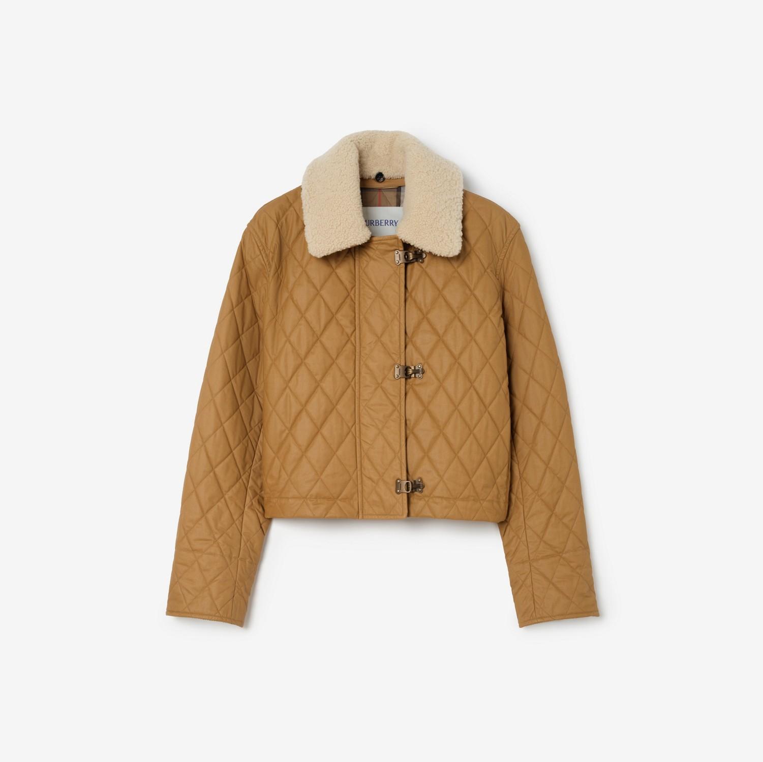 Shearling Collar Quilted Cotton Howle Jacket by BURBERRY