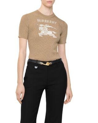 Sheila Metallic Ribbed Top by BURBERRY