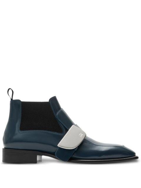 Shield leather Chelsea boots by BURBERRY