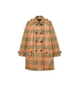 Short Check Coated Raffia-effect Summerside Trench Coat by BURBERRY