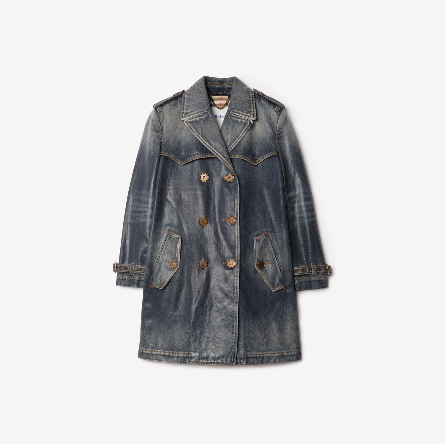 Short Coated Denim Trench Coat by BURBERRY