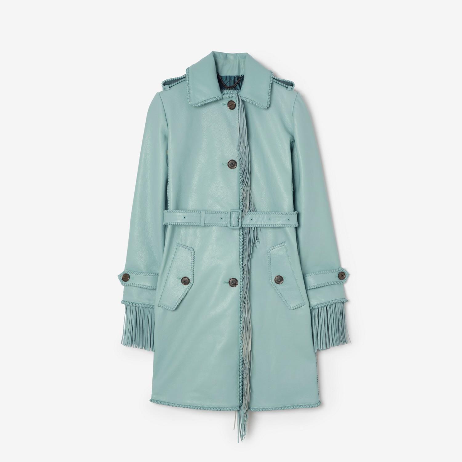 Short Fringed Leather Car Coat by BURBERRY