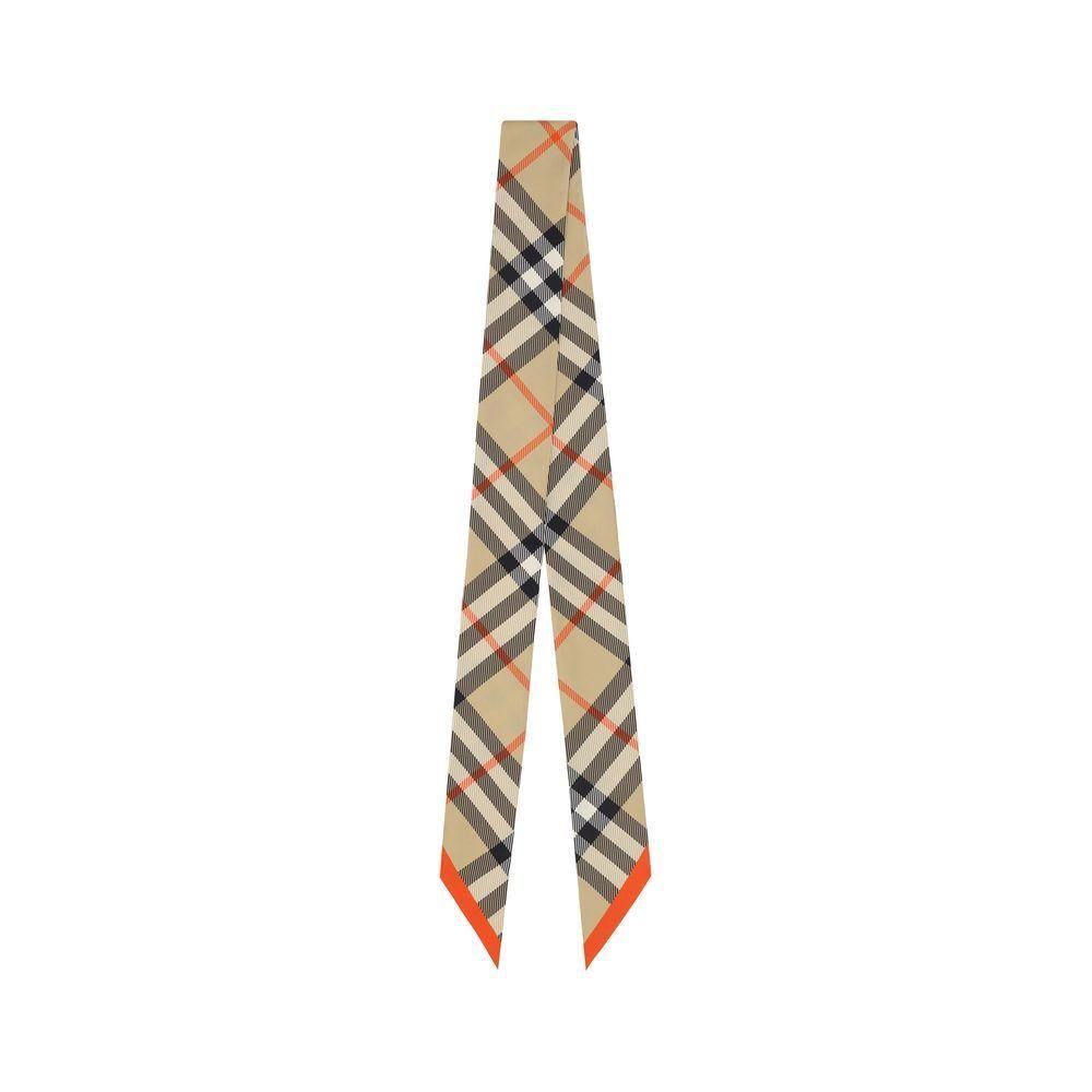 Silk Scarf Plaid Design Wo - Beige Scarves by BURBERRY
