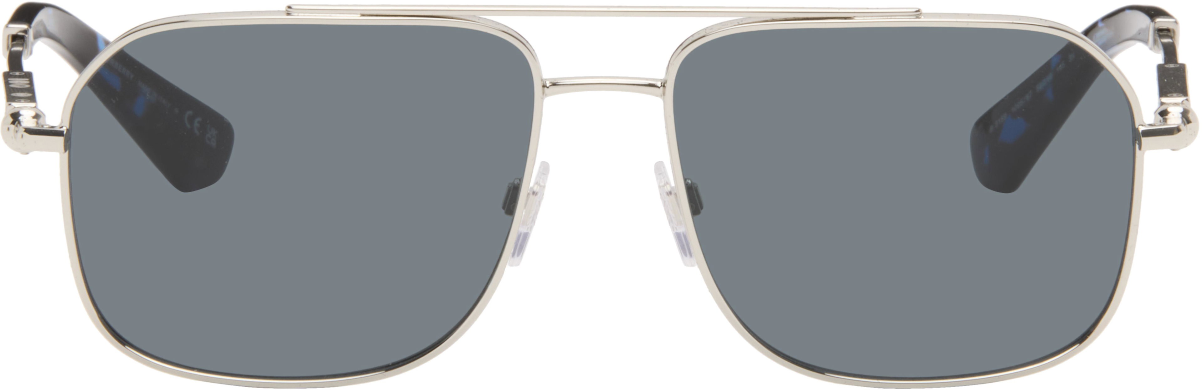 Silver Metal Sunglasses by BURBERRY
