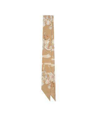 Skinny Archive Knight Silk Scarf by BURBERRY