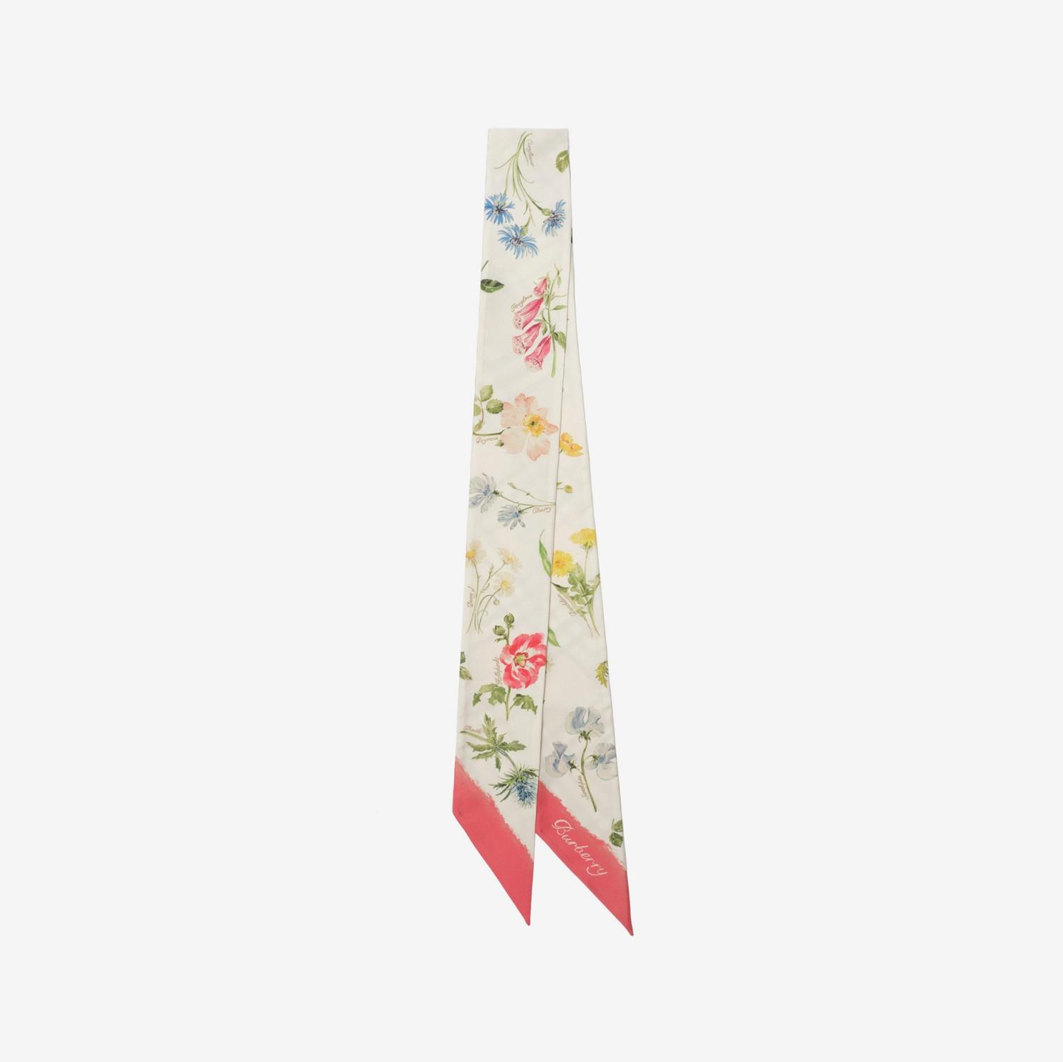 Skinny Blooms of Britain Silk Scarf by BURBERRY