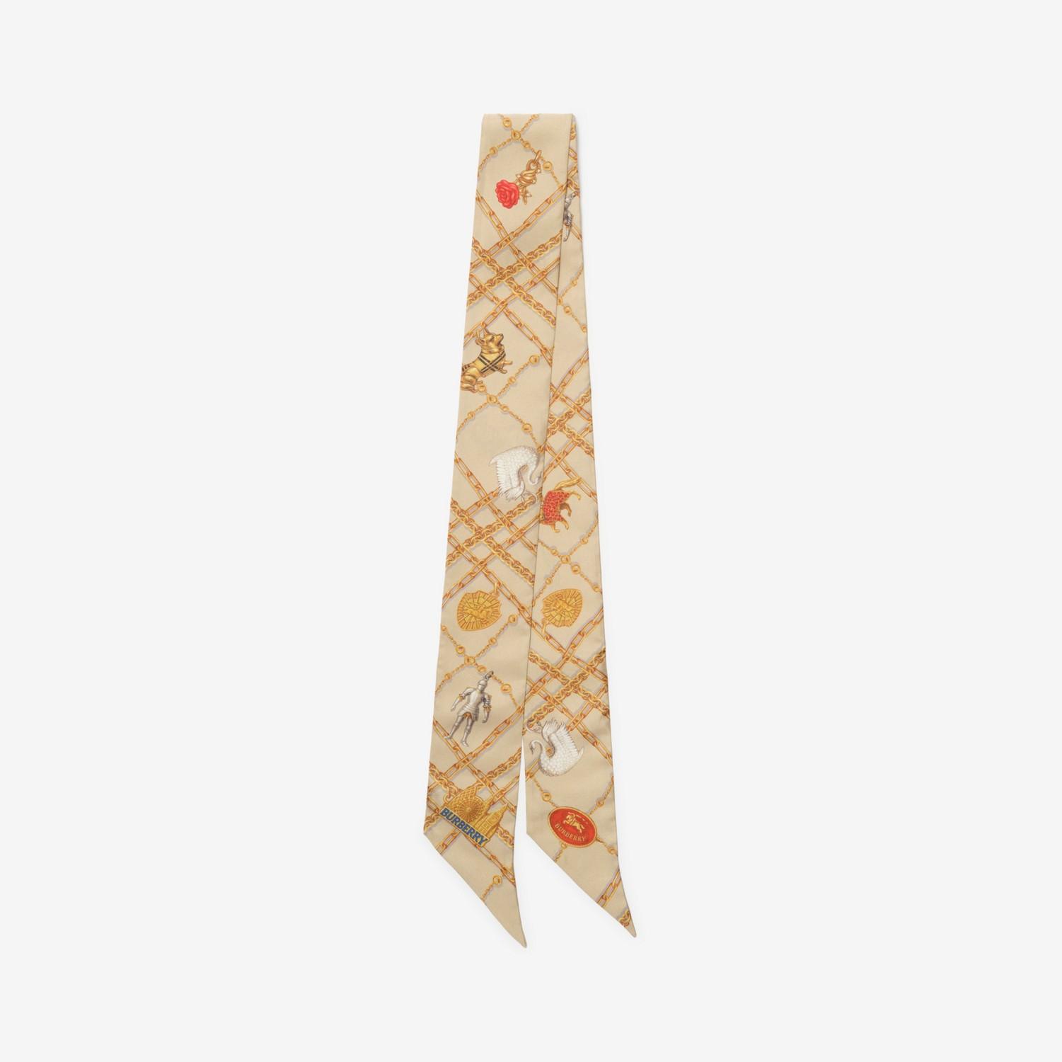 Skinny Check Charm Silk Scarf by BURBERRY
