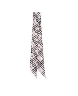 Skinny Reversible Etched Knight Silk Scarf by BURBERRY