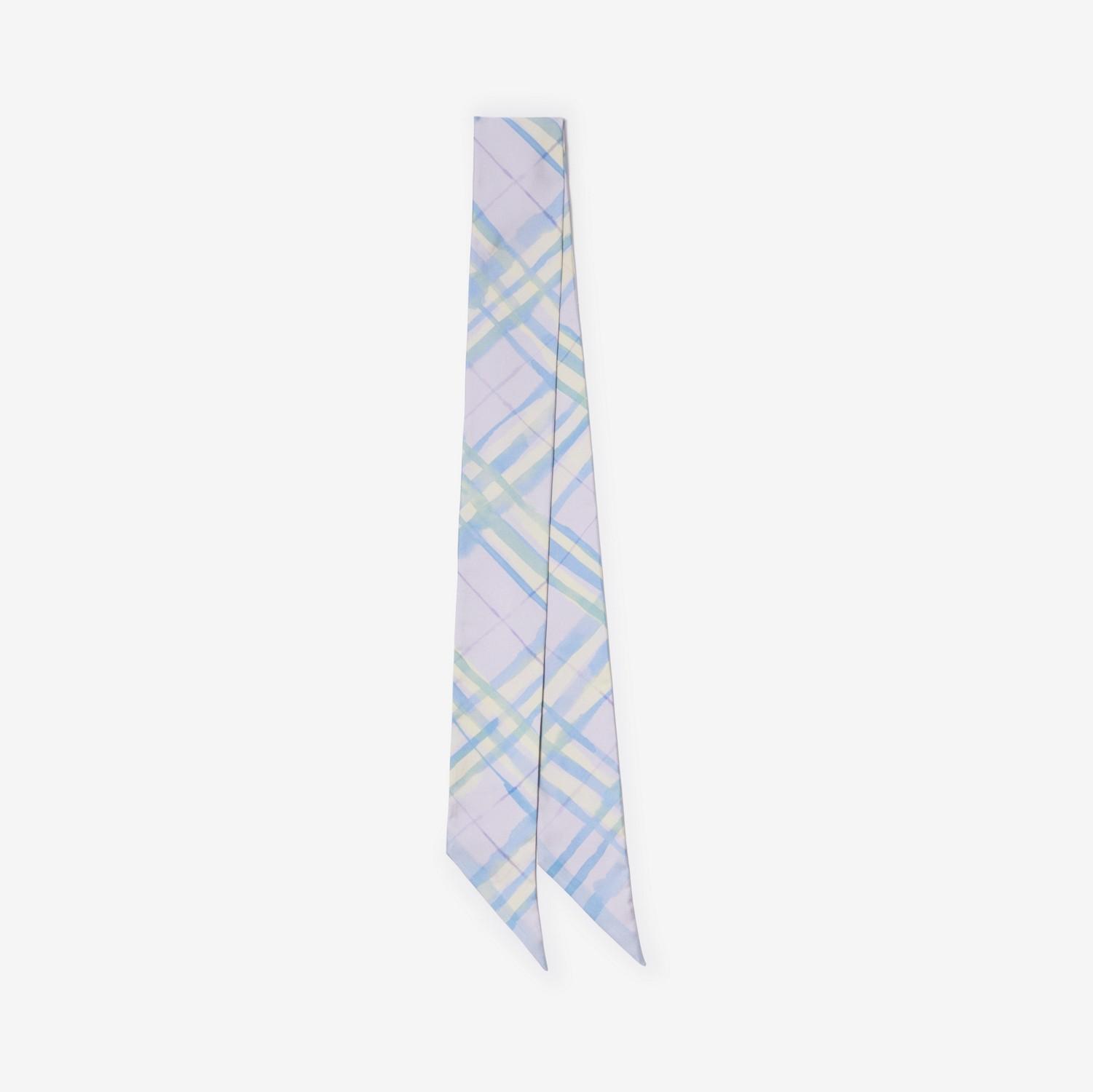 Skinny Watercolour Check Silk Scarf by BURBERRY