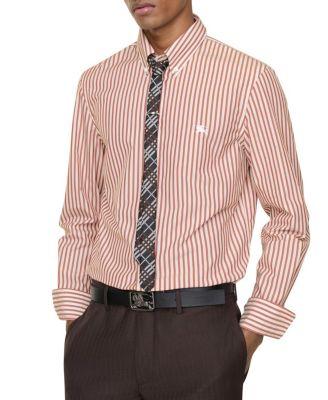 Slim Fit Striped Cotton Shirt by BURBERRY
