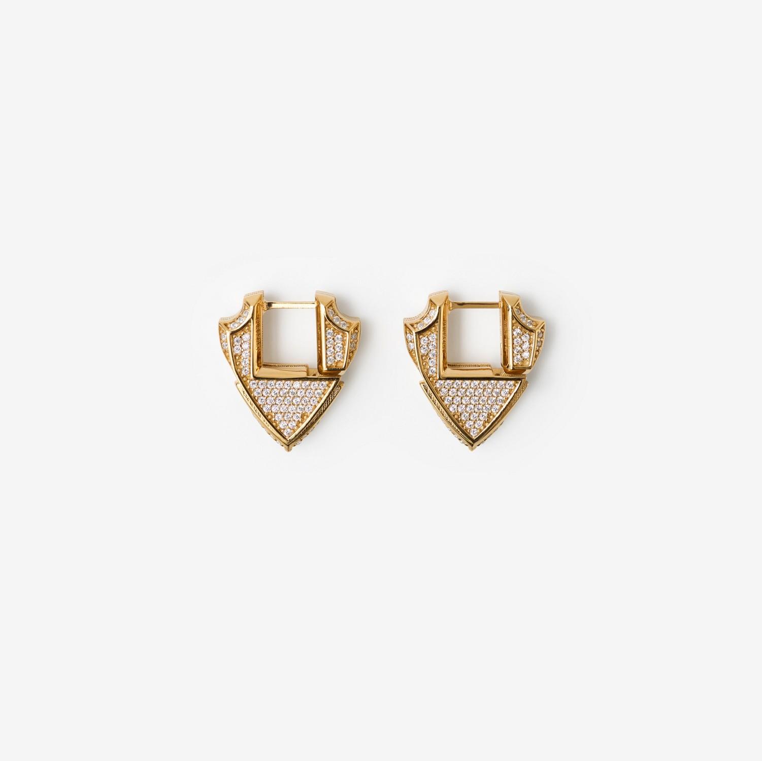 Small Shield Pavé Earrings by BURBERRY