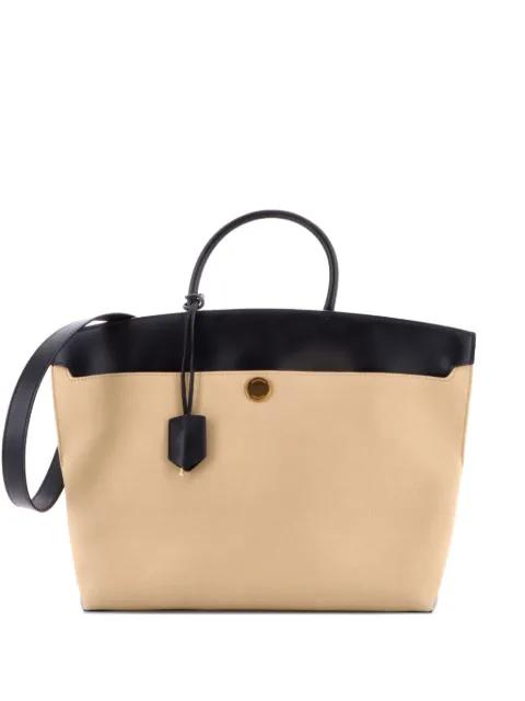 Society Top Handle Bag Canvas with Leather Large satchel by BURBERRY 