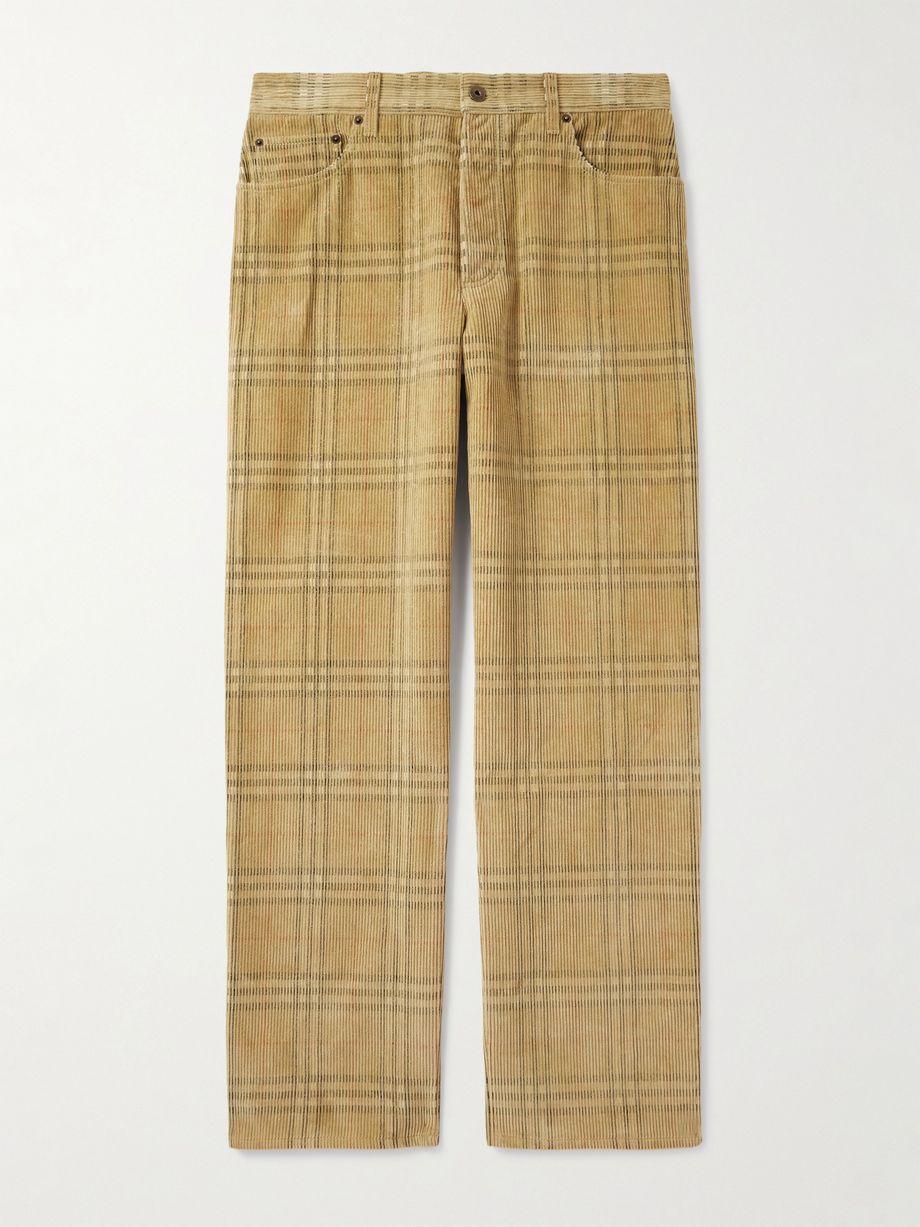 Straight-Leg Checked Cotton-Corduroy Trousers by BURBERRY
