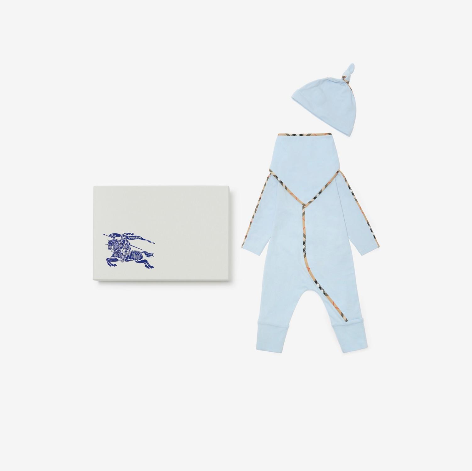 Stretch Cotton Three-piece Baby Gift Set by BURBERRY