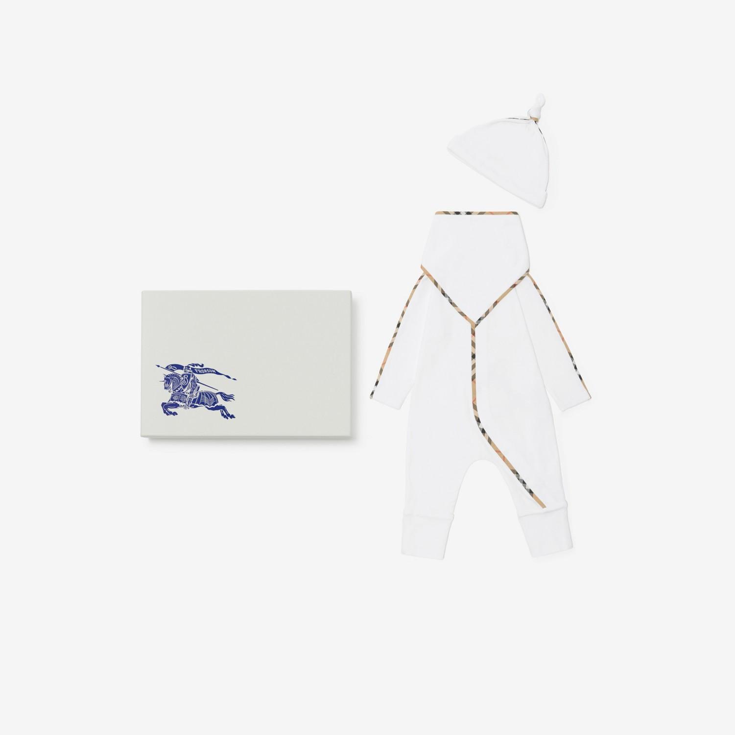 Stretch Cotton Three-piece Baby Gift Set by BURBERRY