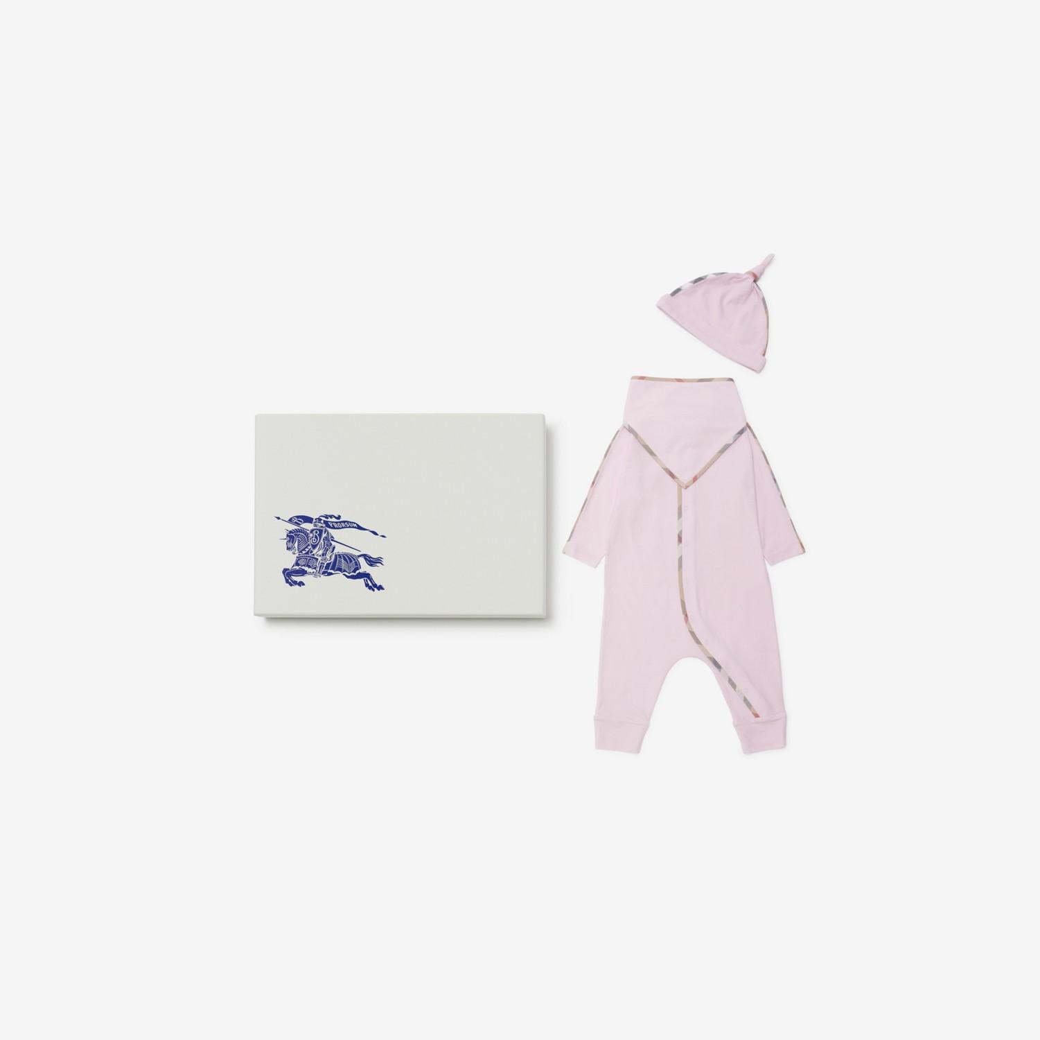 Stretch Cotton Three-piece Baby Gift Set by BURBERRY