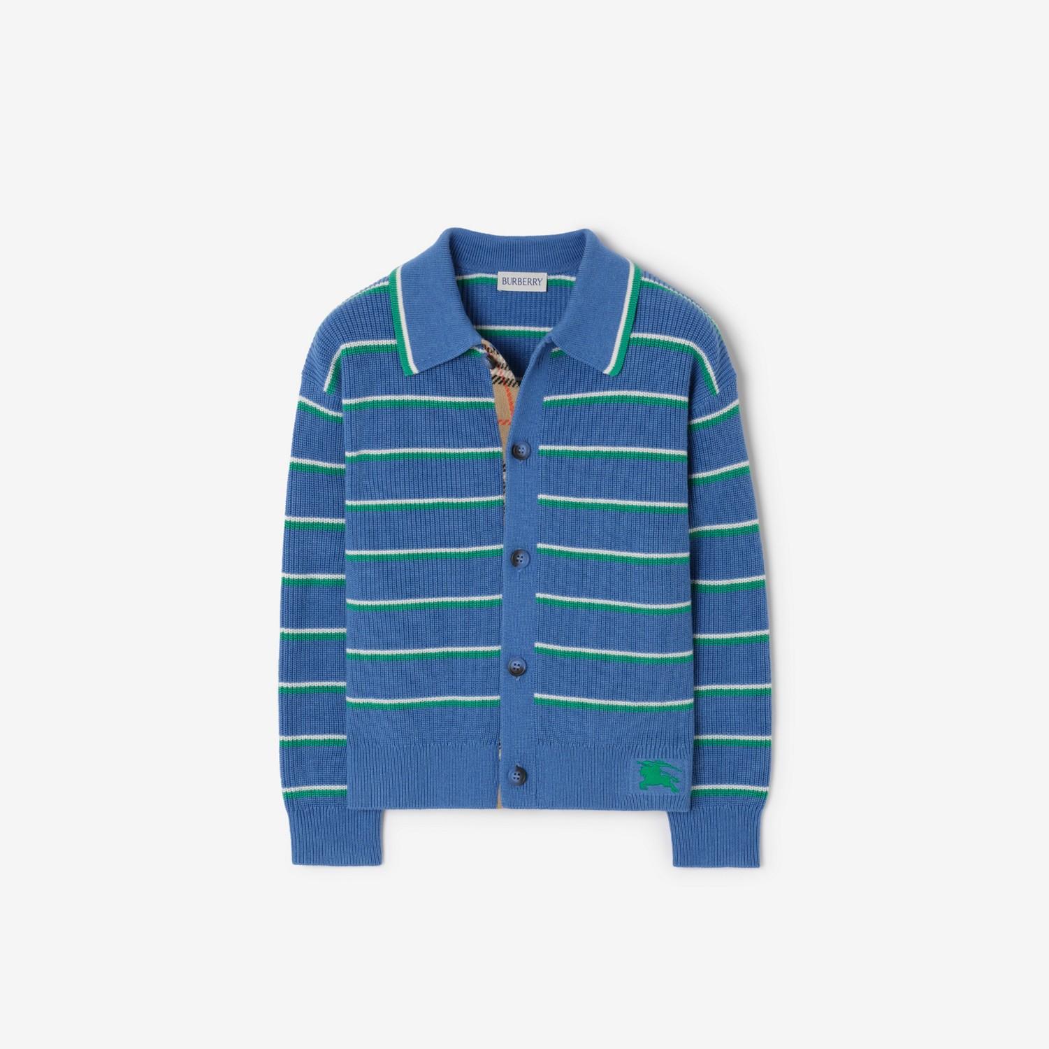 Striped Cotton Wool Cardigan by BURBERRY