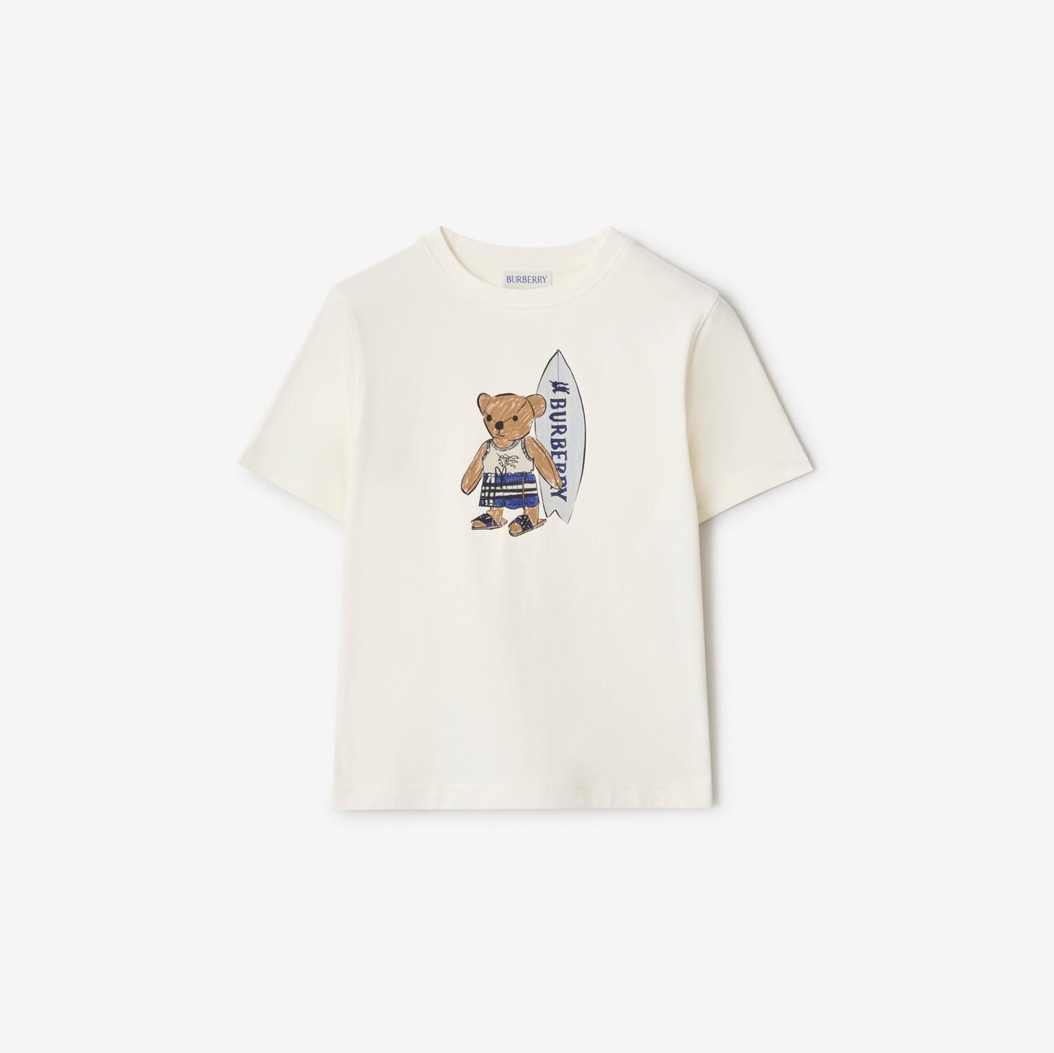 Surfer Bear Cotton T-shirt by BURBERRY