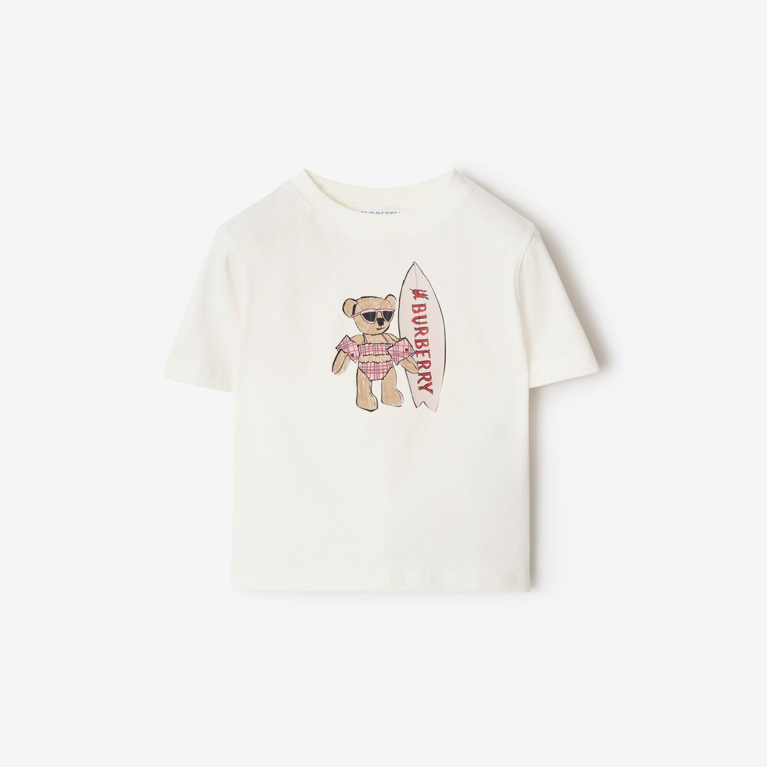 Surfer Bear Cotton T-shirt by BURBERRY