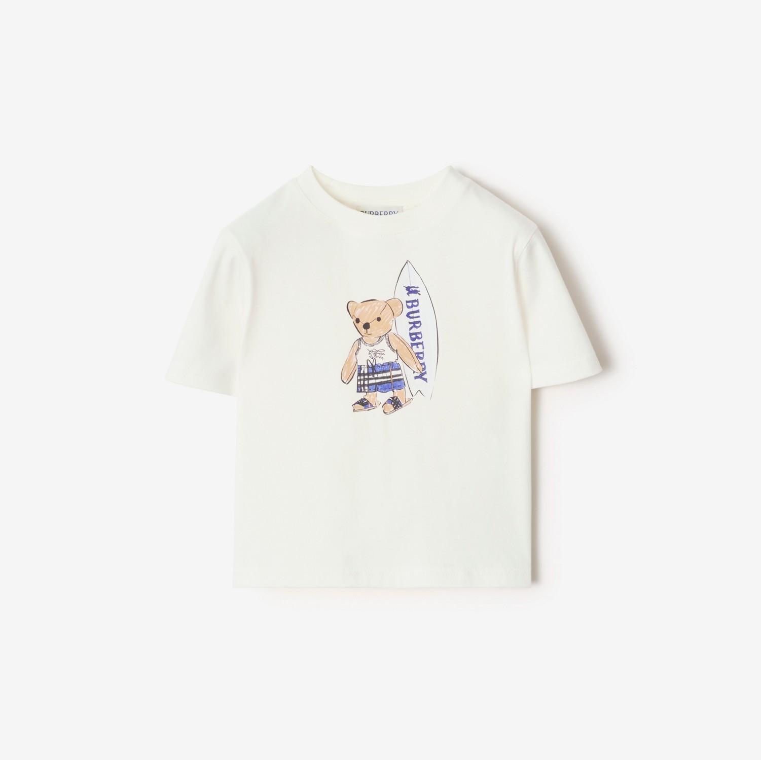 Surfer Bear Cotton T-shirt by BURBERRY