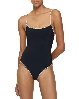 Sylvia Check Trim One Piece Swimsuit by BURBERRY