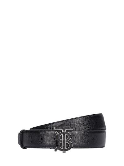 TB 35mm business grainy leather belt by BURBERRY