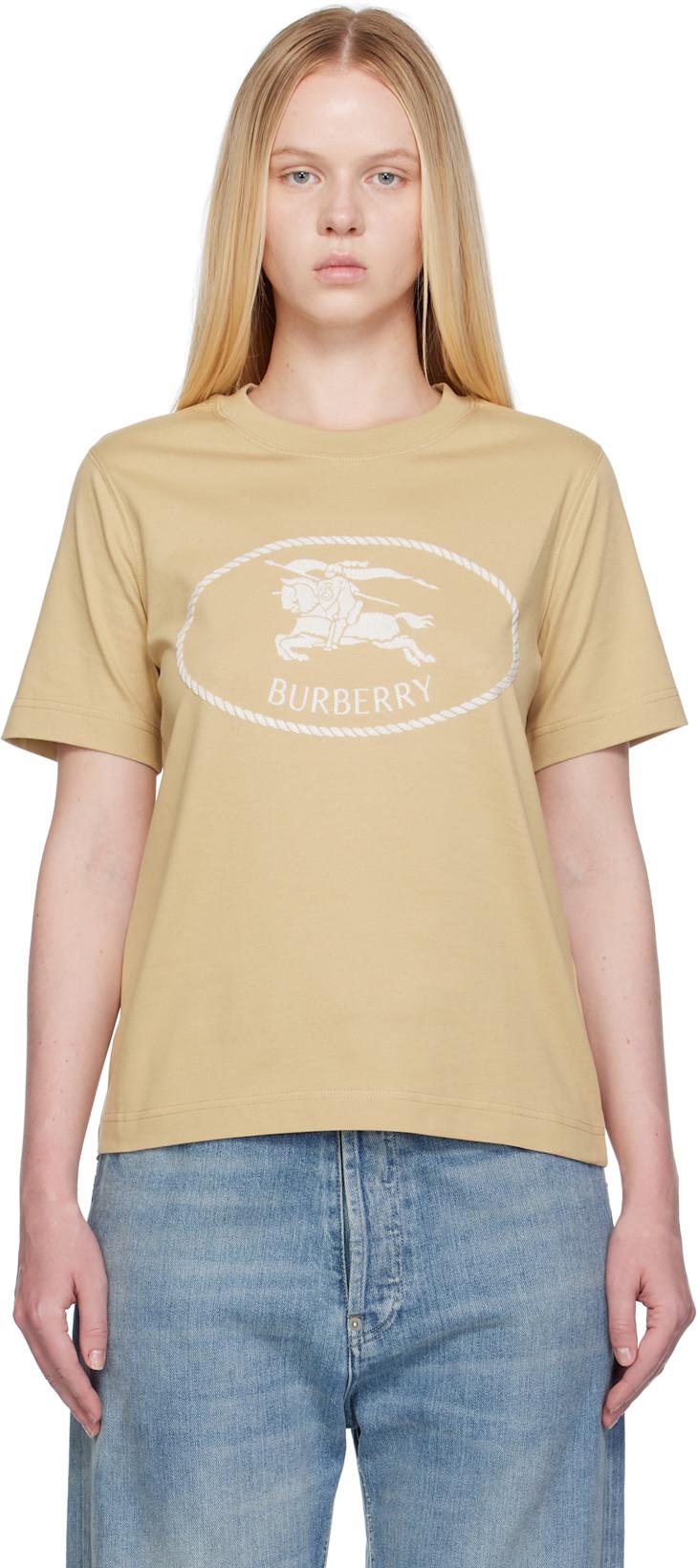 Tan Knight Stamp Cotton T-shirt by BURBERRY