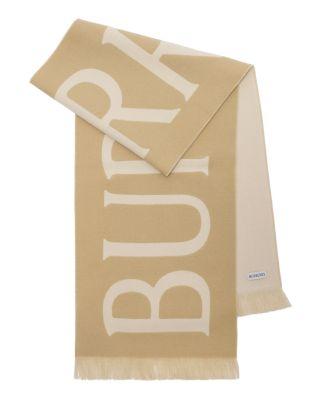Text Wool Scarf by BURBERRY