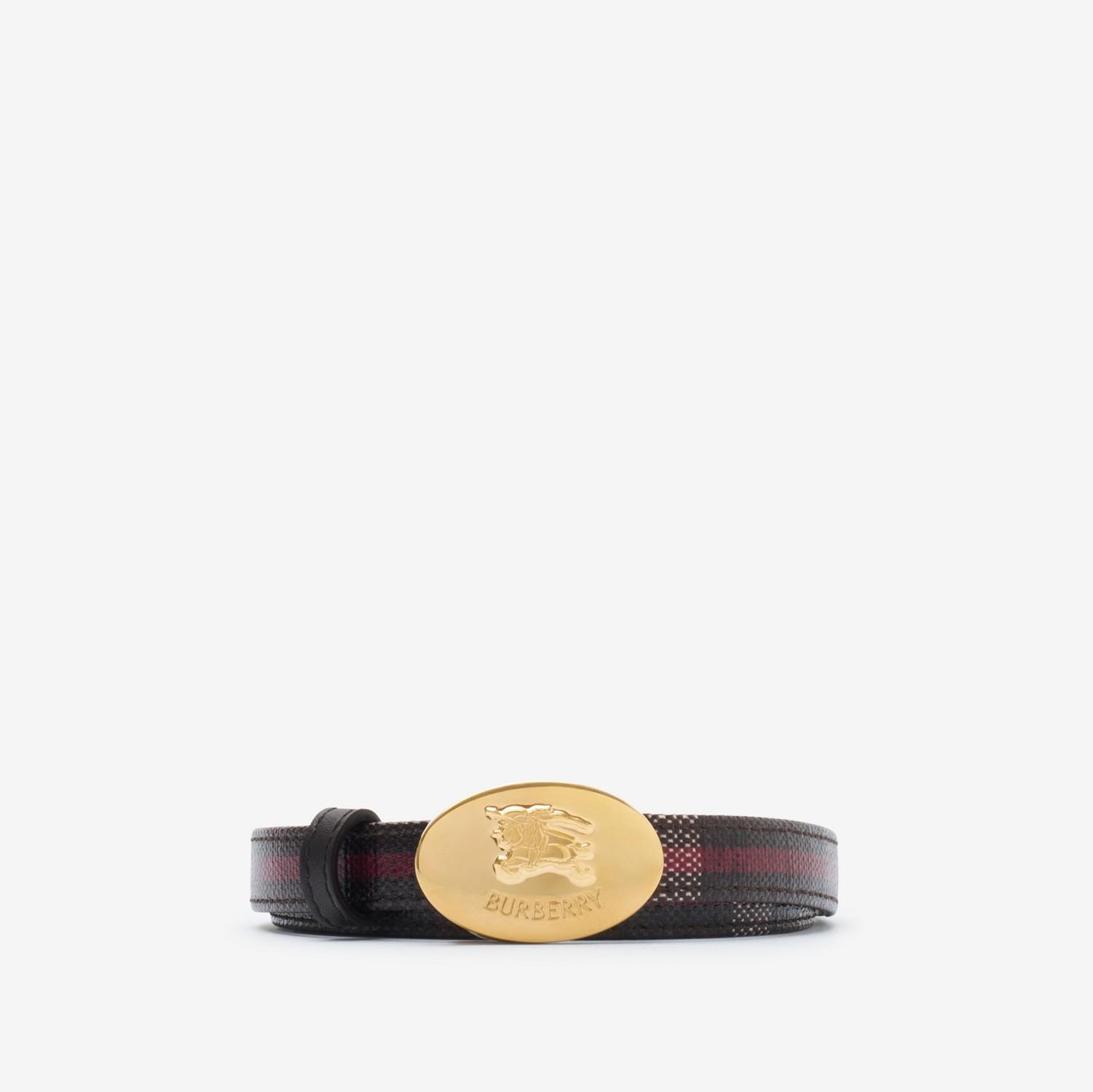 Thin Reversible Check Knight Stamp Belt​ by BURBERRY
