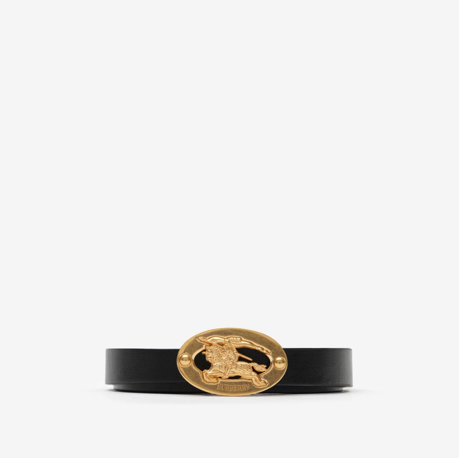 Thin Reversible Leather Knight Stamp Belt by BURBERRY
