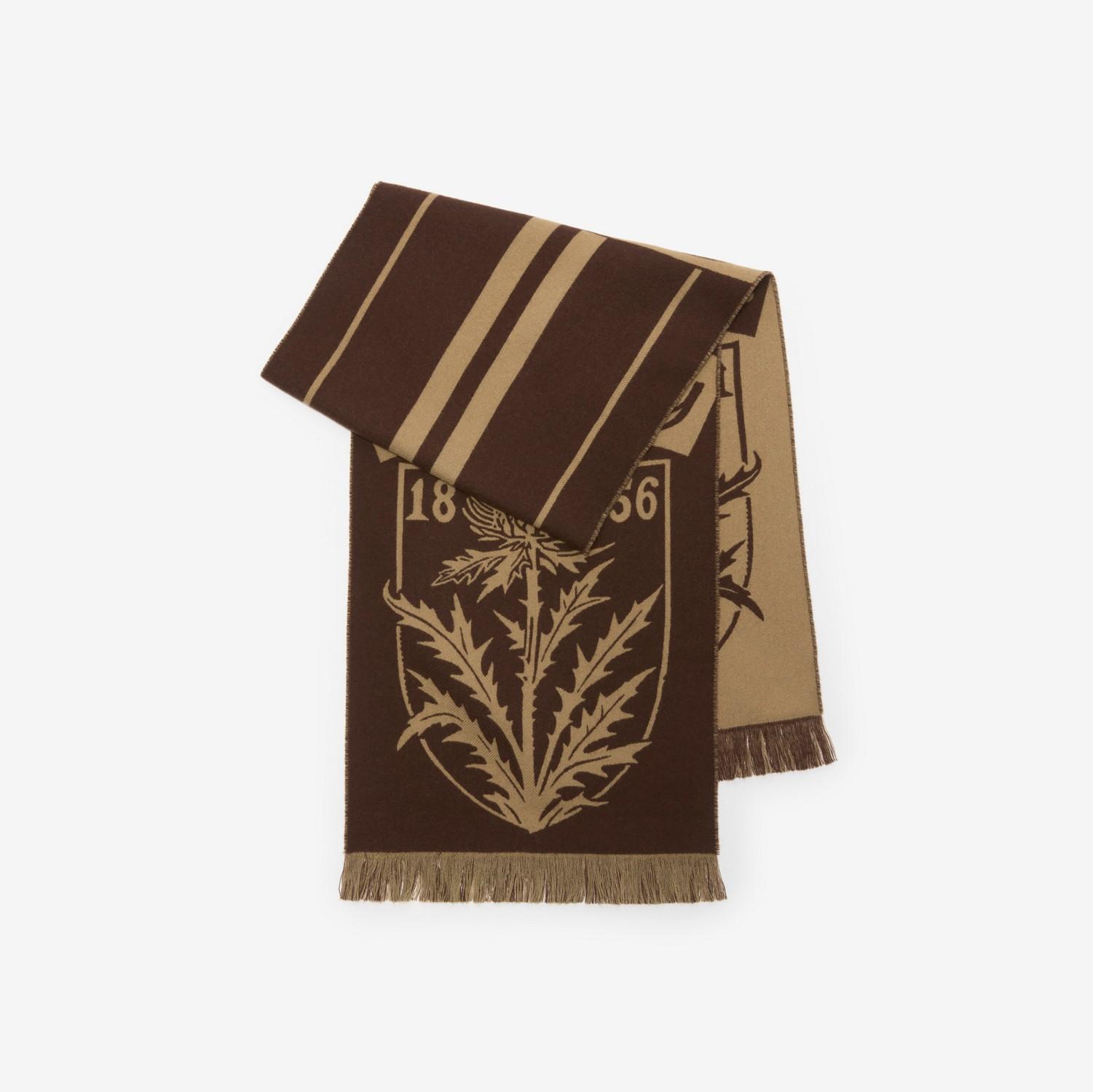 Thistle Shield Wool Scarf by BURBERRY