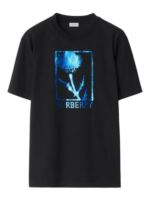 Thistle metallic-logo T-shirt by BURBERRY