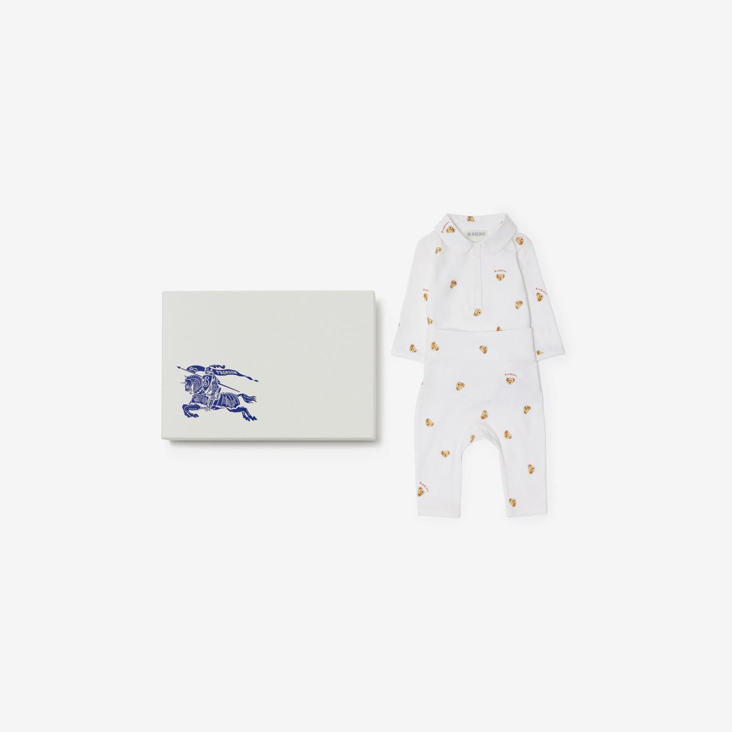 Thomas Bear Stretch Cotton Two-piece Baby Gift Set by BURBERRY