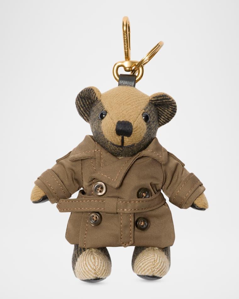 Thomas Check Cashmere Teddy Bear in Trench Coat Bag Charm by BURBERRY