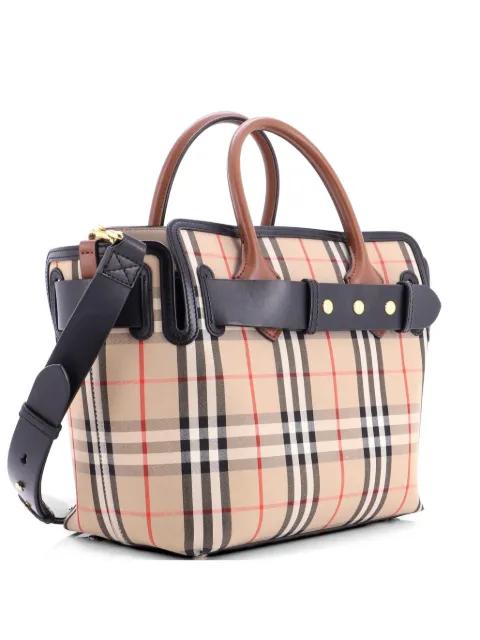Triple Stud Belt Vintage Check Canvas Small tote bag by BURBERRY 