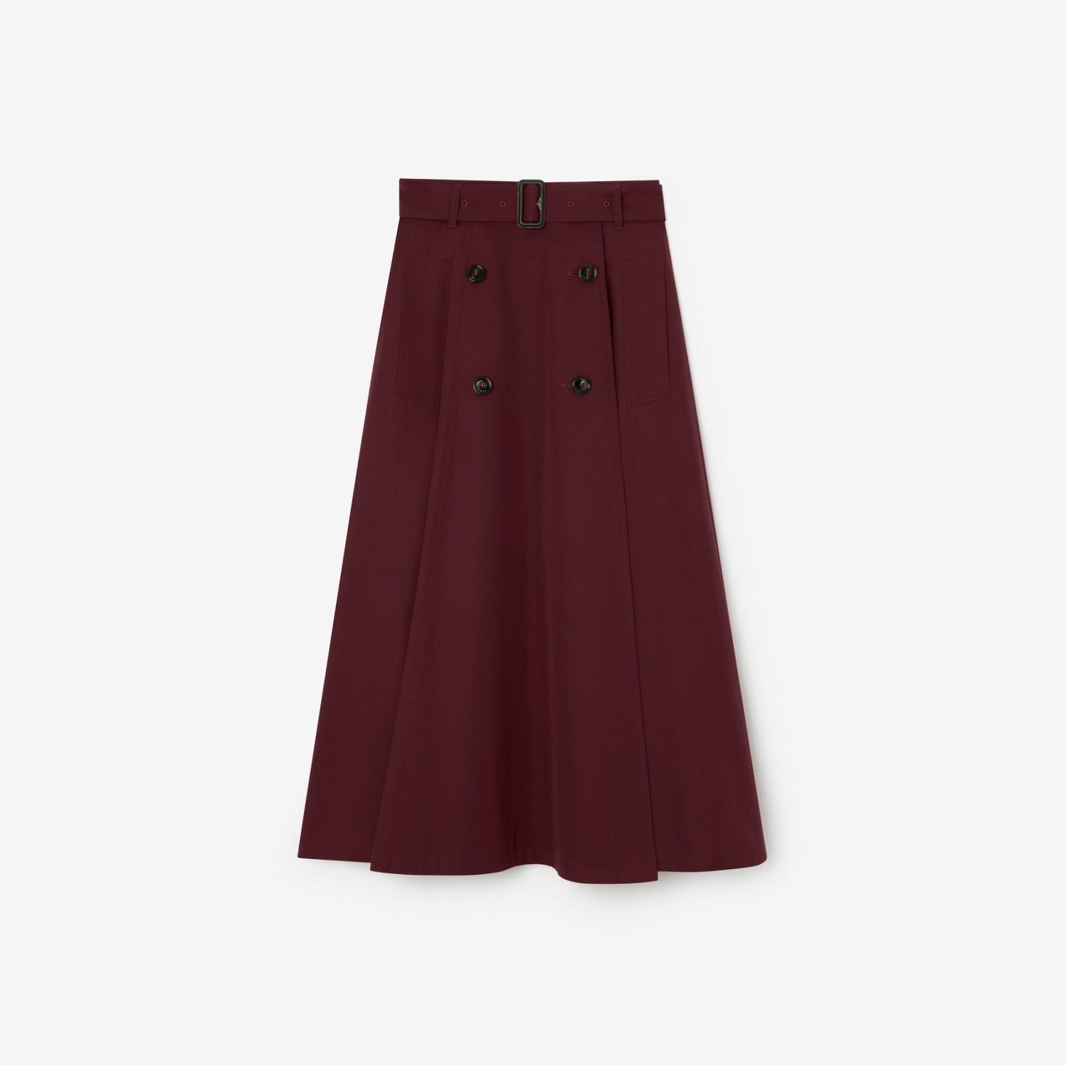 Tropical Gabardine Trench Midi Skirt by BURBERRY