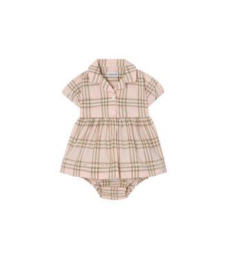 Unisex Check Cotton Dress with Bloomers - Baby by BURBERRY