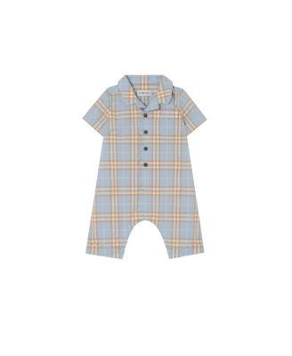 Unisex Check Cotton Playsuit - Baby by BURBERRY