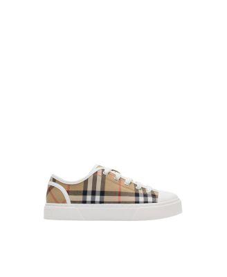 Unisex Check Cotton Sneakers - Toddler by BURBERRY