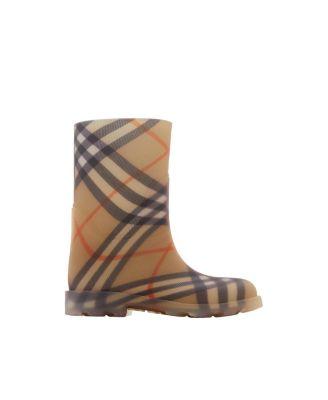Unisex Check Rubber Marsh High Boots - Toddler by BURBERRY