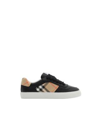Unisex Check and Leather Sneakers - Toddler by BURBERRY