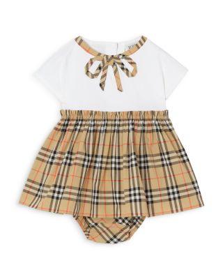 Unisex N2 Deborah Check Bow Cotton Dress With Bloomers - Baby by BURBERRY