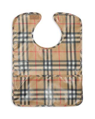 Unisex Wesley Check Coated Cotton Bib - Baby by BURBERRY
