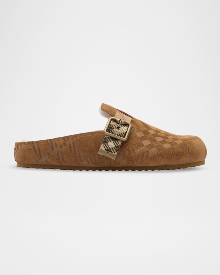 Urchin Shearling-Lined Suede Clogs by BURBERRY